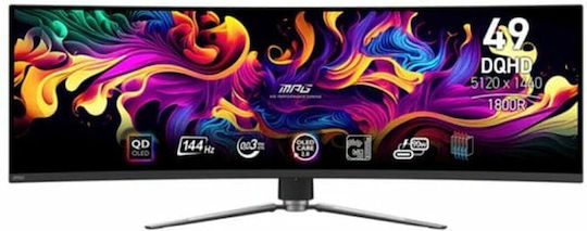 MSI 491CQP Ultrawide QD-OLED HDR Curved Gaming Monitor 49" 5120x1440 144Hz με Χρόνο Απόκρισης 0.03ms GTG Ασημί