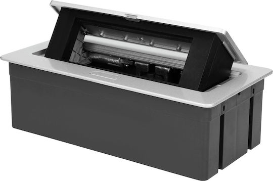 Orno Τριπλή Χωνευτή Πρίζα Ρεύματος με 1 Θύρα USB Ασημί