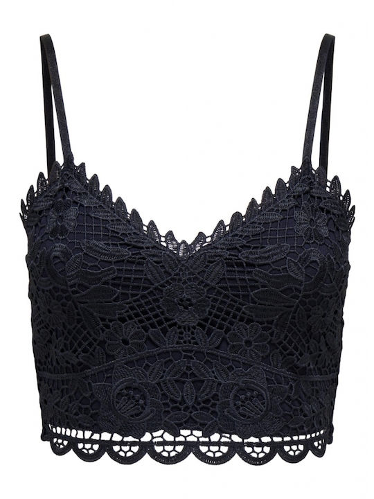 Only Damen Crop Top mit Trägern Black