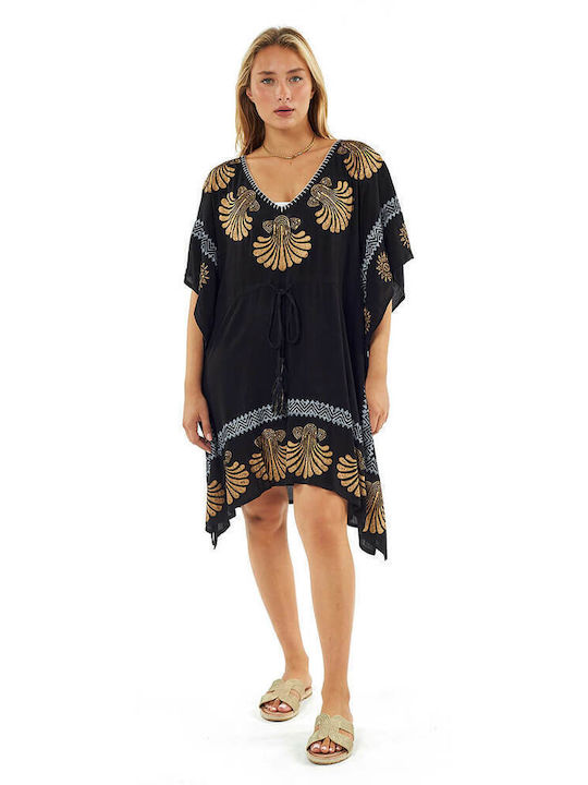 Verde Feminin Caftan de Plajă Black