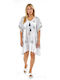 Verde Feminin Caftan de Plajă Alb