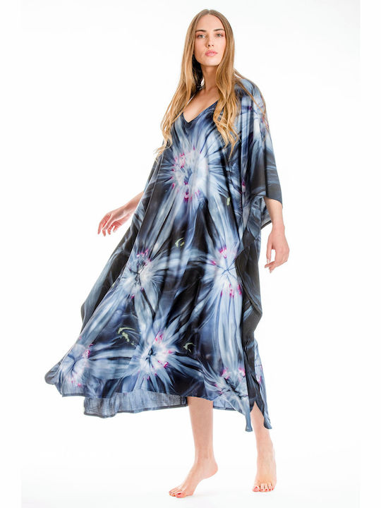 Rima Beachwear Women's Caftan Beachwear Blue Black