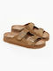 Double Buckle Sandals in Taupe