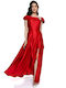 RichgirlBoudoir Maxi Dress for Wedding / Baptism Satin Red