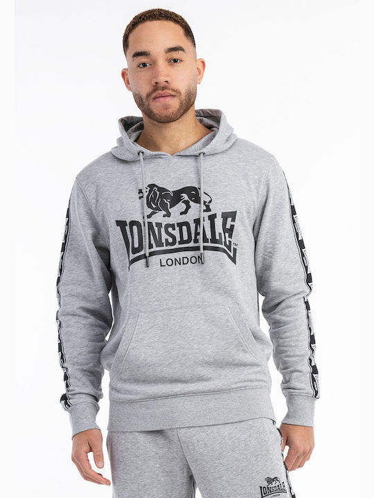 Lonsdale Men's Sweatshirt with Hood Grey/black/white