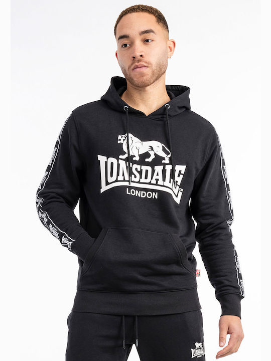 Lonsdale Men's Sweatshirt with Hood Black/White