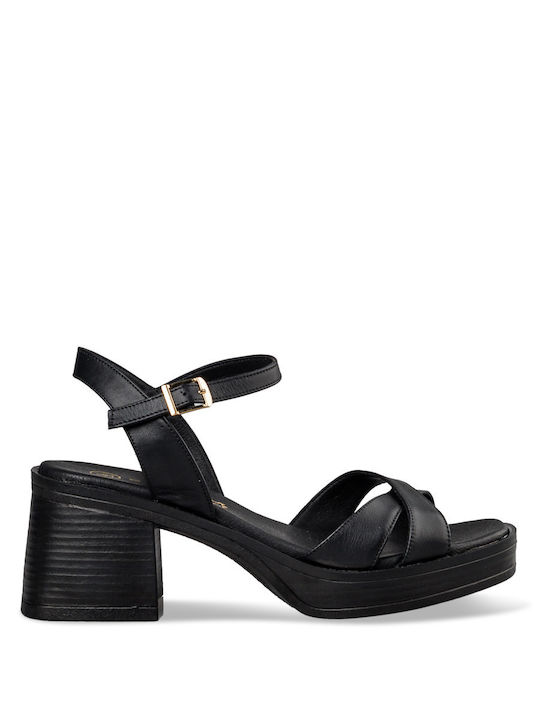 Envie Shoes Leather Women's Sandals Black