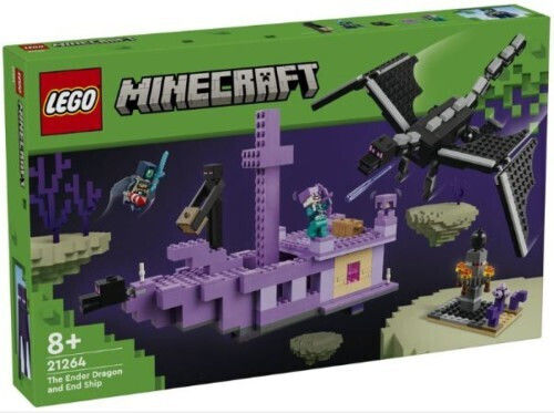 LEGO Minecraft Dragonul Ender și Nava End pentru 8+ Ani 657 Bucăți