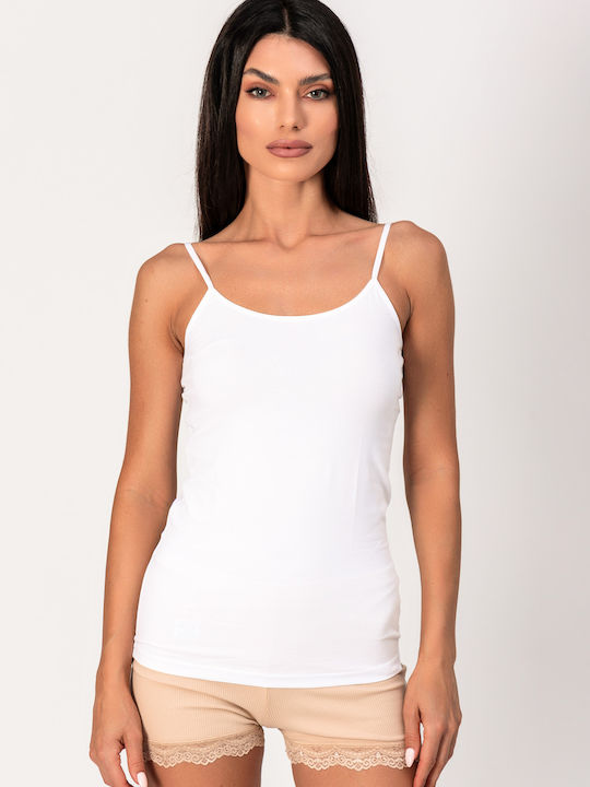 Kota Women's Cotton T-Shirt with Spaghetti Strap White