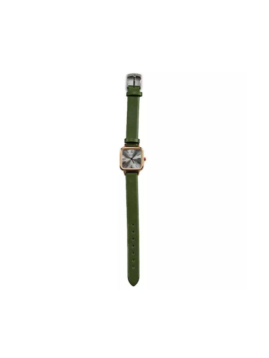 Nora's Accessories Uhr mit Grün Lederarmband