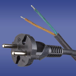 Elektro Plast Netzkabel mit Kabeleigenschaften 2x1.5mm² Schwarz 1m 51.92