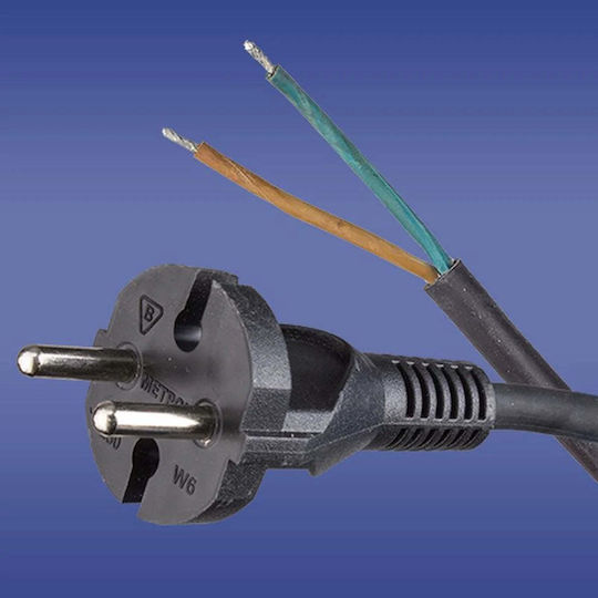 Elektro Plast Cablu de alimentare cu secțiune 2x1.5mm² în culoarea Negru 1m 1buc