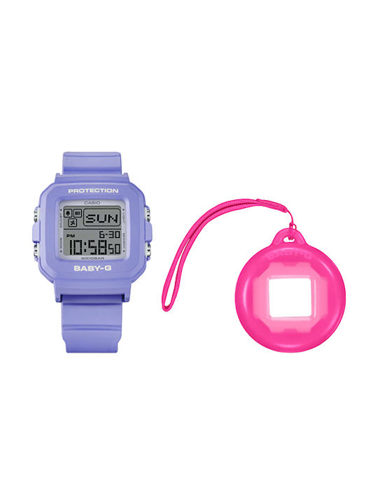 Casio Digital Watch with Purple Rubber Strap