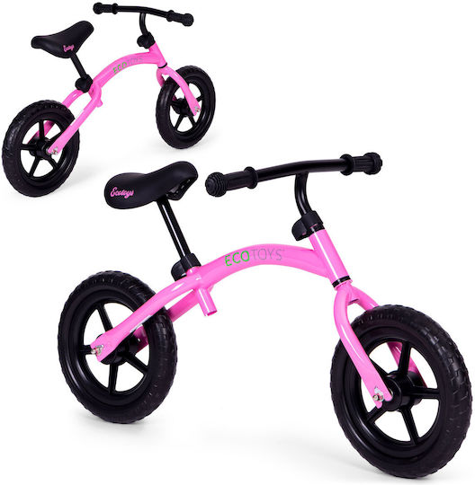 Ecotoys Bicicletă de Echilibru pentru Copii Roz