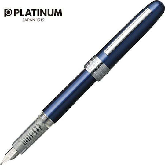 Platinum Writing Pen Fine Blue made of Aluminum with Blue Ink