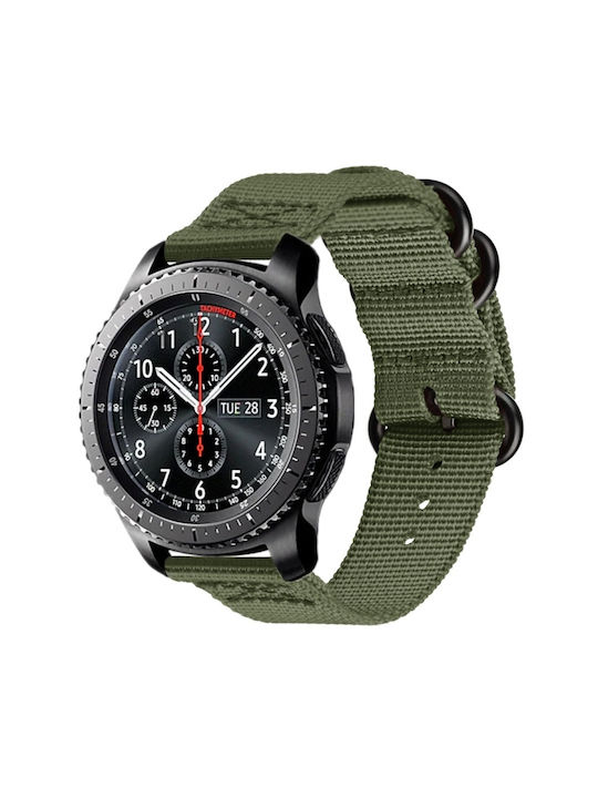 Samsung Galaxy Watch Active 2 18mm Gear S3 Nylon Three Rings Army Green