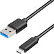 EFB Редовна USB 3.2 Кабел USB-C мъжки - USB-A мъжки Черен 1м