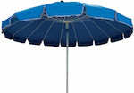 Chanos Solart 260/16 Foldable Beach Umbrella Aluminum Diameter 2.6m with Air Vent Blue