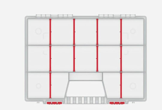 Prosperplast Tool Compartment Organiser 15 Slot Transparent 39x29x6.5cm