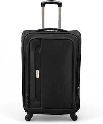 Olia Home Large Travel Suitcase Black with 4 Wheels Height 77cm.