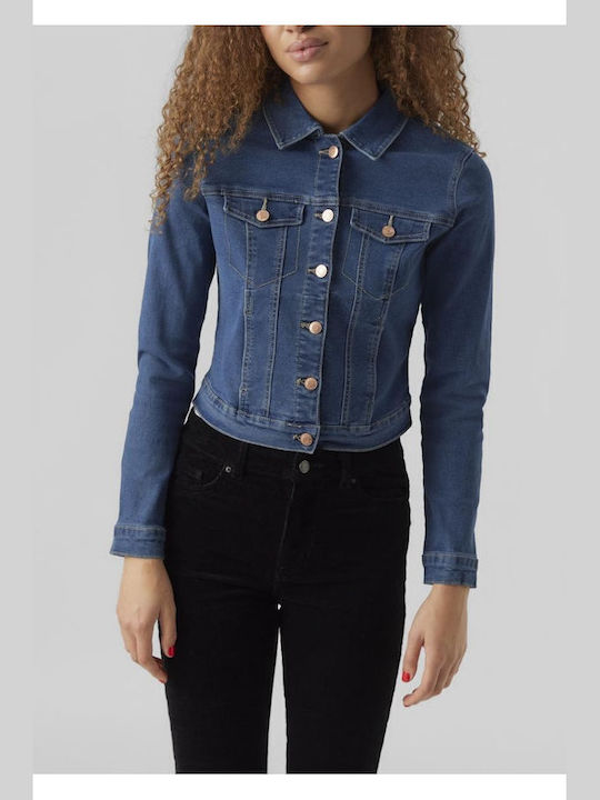 Vero Moda Women's Long Jean Jacket for Spring or Autumn Blue