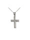 Men's White Gold Cross 14K