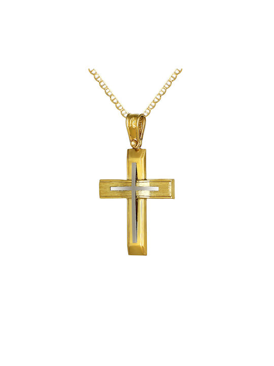 Herren Gold Kreuz 14K