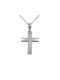 Men's White Gold Cross 14K