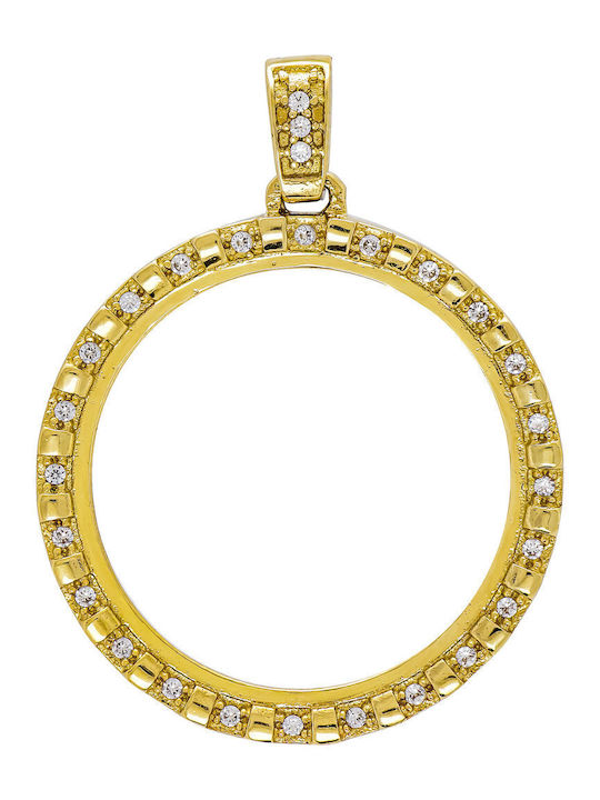 Kiriakos Gofas Charm with Stones made of 14K Gold
