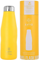 Estia Travel Flask Save the Aegean Reciclabil Sticlă Termos Oțel inoxidabil Fără BPA Pineapple Yellow 500ml 01-9007