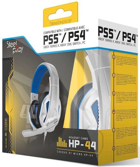 Steelplay HP44 Надушници Гейминг Слушалки с Връзка 3,5 мм Бели за PC / PS4 / PS5 / XBOX