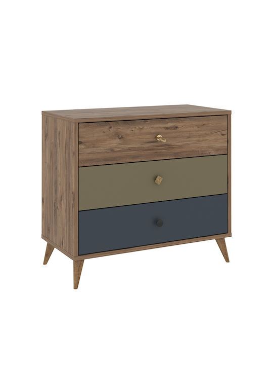 Wooden Chest of Drawers Τρίχρωμο 80x40x79cm