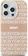 DKNY Repeat Pattern Tonal Stripe Back Cover Plastic / Silicon Roz (iPhone 15)