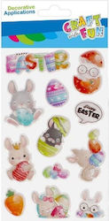 Puffy Easter Bunny Stickers 12pcs 531728