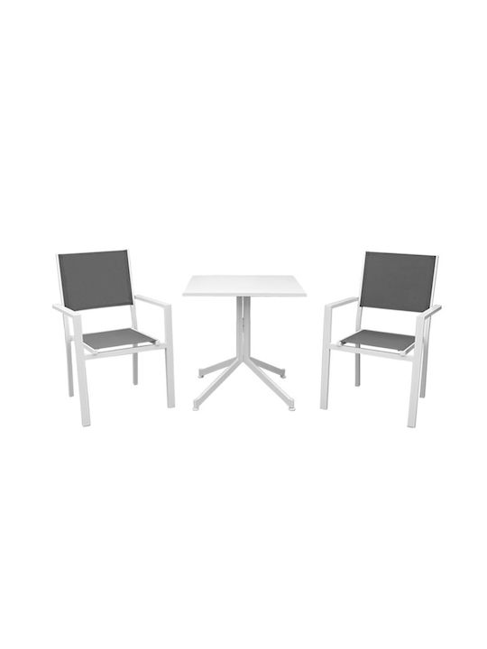 Garten- und Outdoor-Möbelsets für kleinen Raum Ellen / Madison 3 Stück Weiß