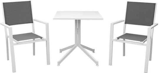 Garten- und Outdoor-Möbelsets für kleinen Raum Ellen / Madison 3 Stück Weiß