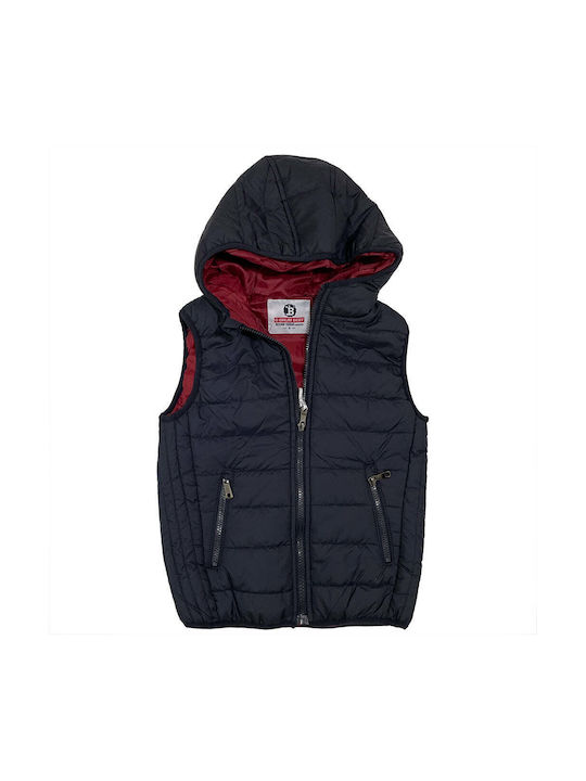 Ustyle Kids Coat Sleeveless with Hood Blue