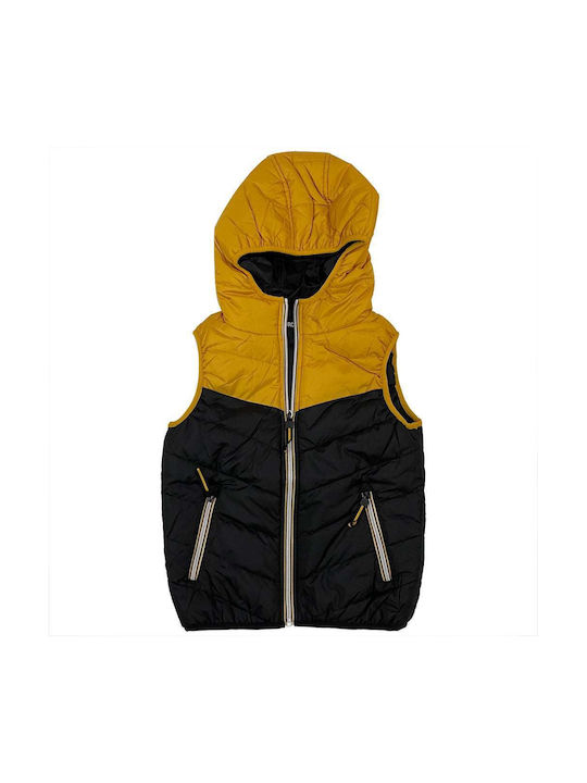 Ustyle Kids Coat Sleeveless with Hood Yellow/black