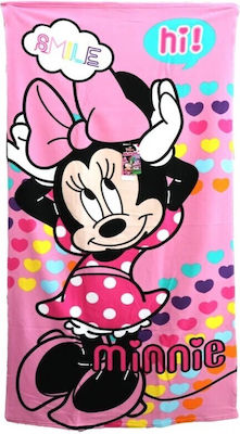 Kids Heroes Πετσέτα Θαλάσσης Minnie Mouse Pink Μικροΐνες 70×140cm