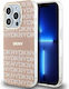 DKNY Repeat Pattern Tonal Stripe Back Cover Plastic / Silicon 0.5mm Roz (iPhone 15 Pro)