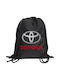 Koupakoupa Toyota Τσάντα Πλάτης Γυμναστηρίου Μαύρη