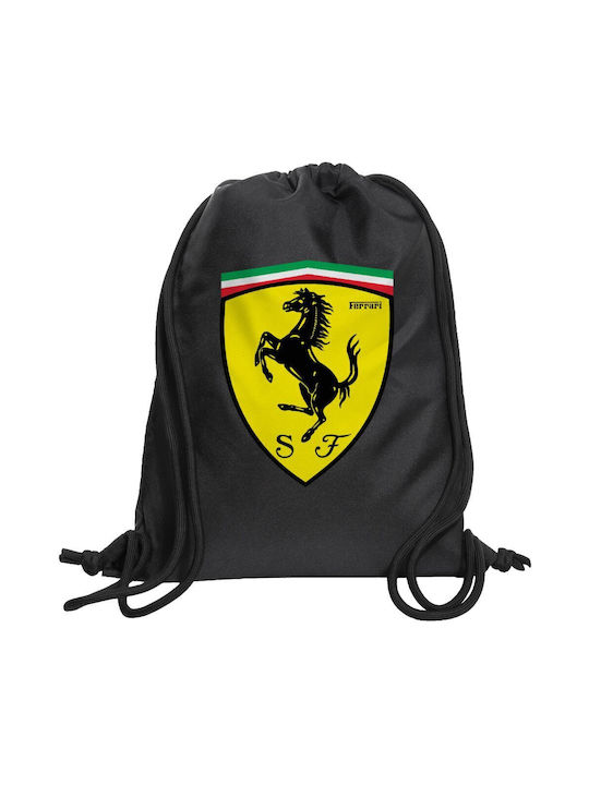 Koupakoupa Ferrari Τσάντα Πλάτης Γυμναστηρίου Μαύρη