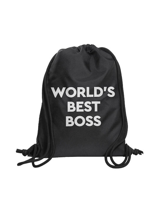 Koupakoupa World's Best Boss Τσάντα Πλάτης Γυμναστηρίου Μαύρη