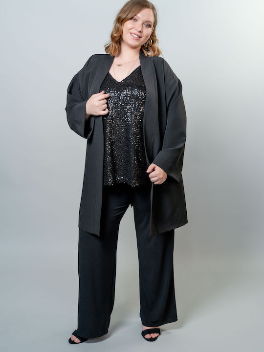 Maniags Lung Cardigan de damă Black