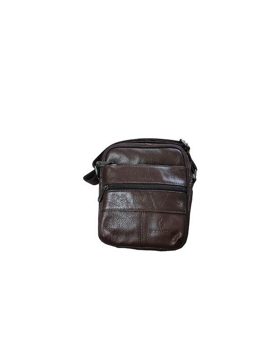 G.M Leder Herrentasche Schulter / Crossbody Braun