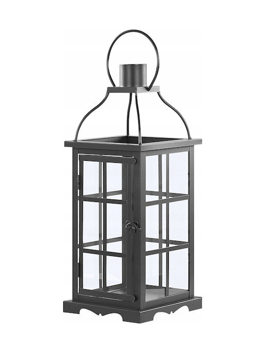 Beliani Metallic Lantern Black