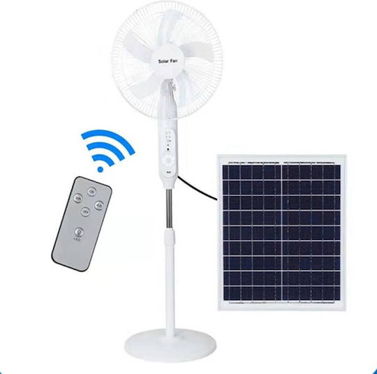 Ventilator de podea reîncărcabil de 16" cu panou solar și telecomandă