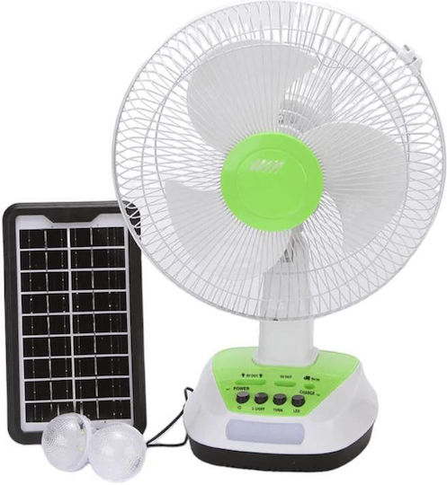 Wiederaufladbarer Ventilator Solarpanel Zwei Geschwindigkeiten Gd-fs16 – Weiß