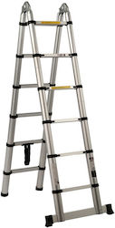 Scări Telescopice din Aluminiu 12 Trepte cu Înălțime Maximă 1.9m TLT19075A