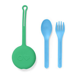 Omie Baby Cutlery Set in Case Green 2pcs